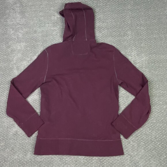 John Varvatos Peace Sign Logo Hoodie Men's Medium Burgundy Full Zip Up - Picture 5 of 13